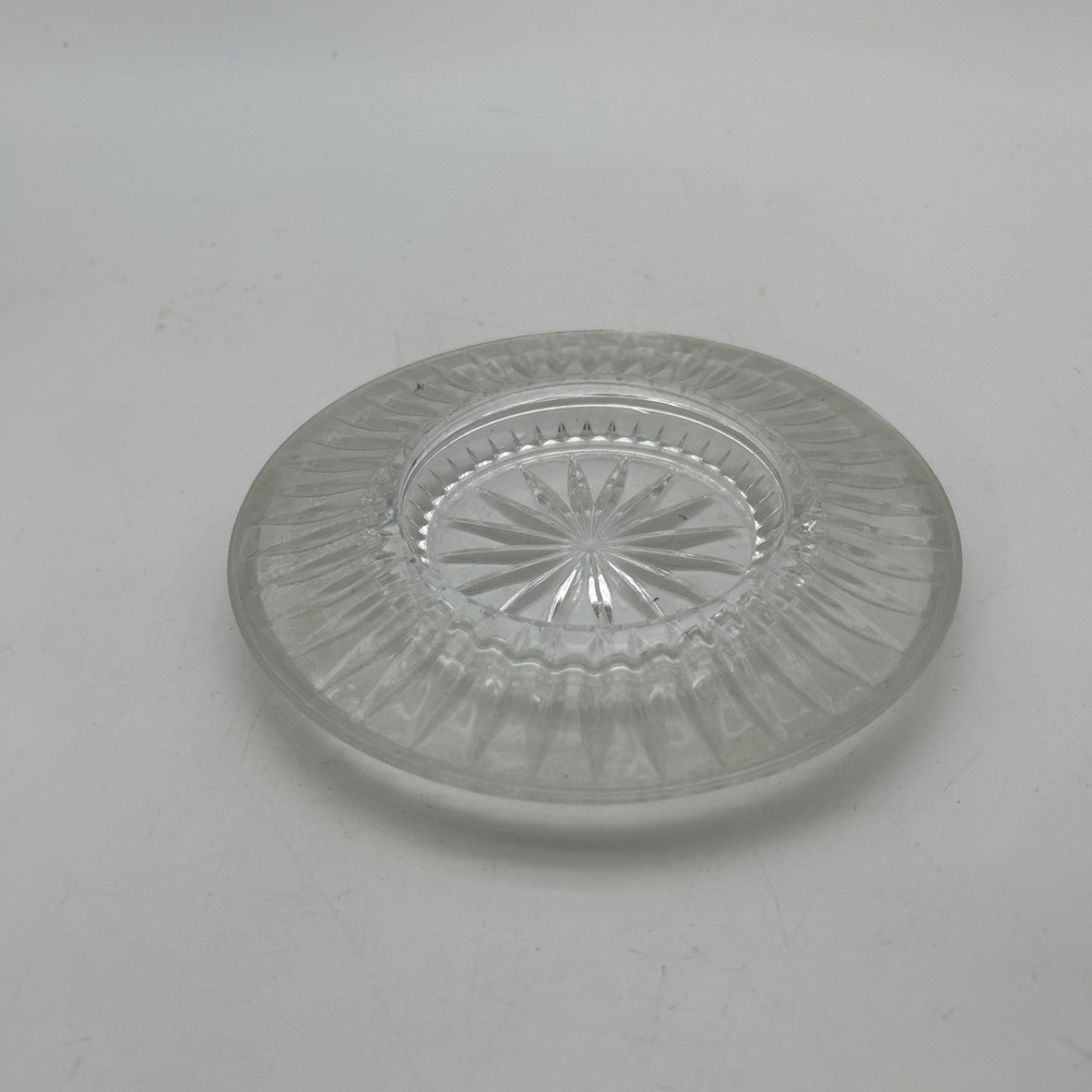 vintage clear pressed glass plate
